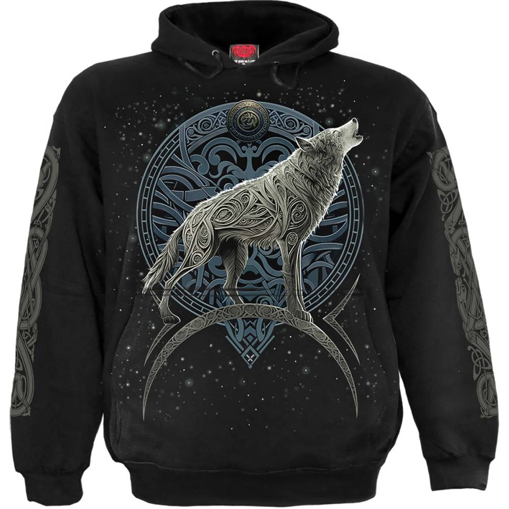 Spiral - Celtic Wolf Sweat à capuche - Noir